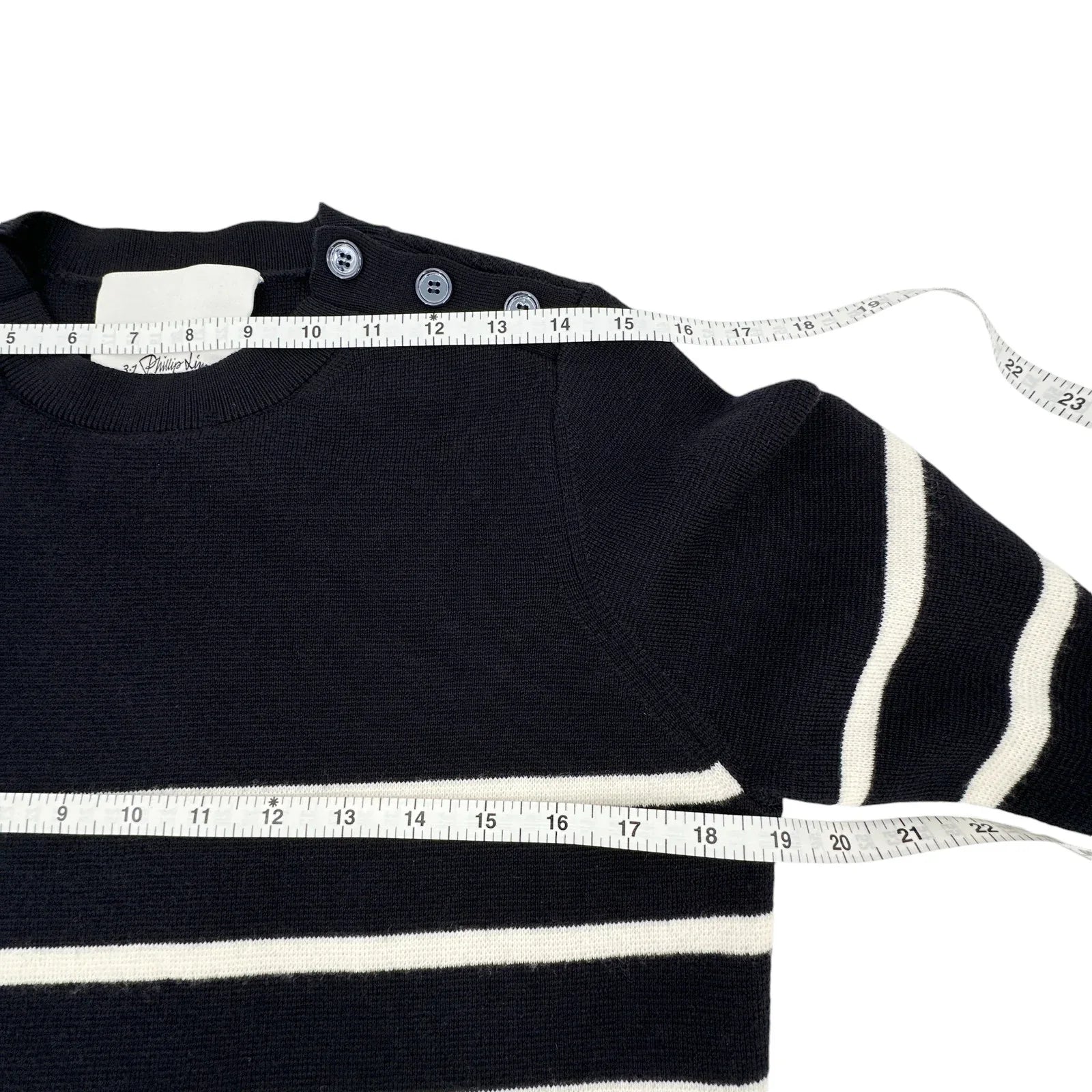 3.1 PHILLIP LIM Sailor Stripe Lace Cuff Sweater S - flyKAMP