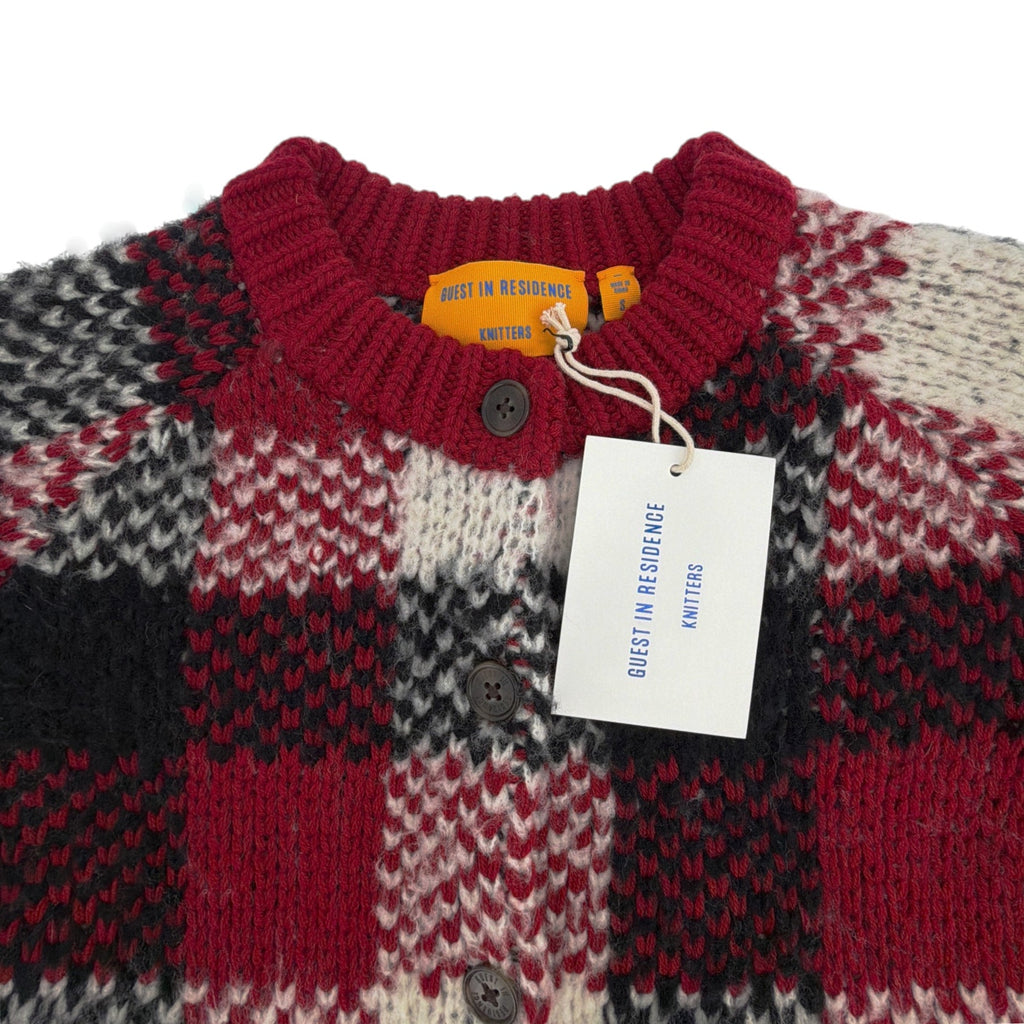 GUEST in RESIDENCE Buffalo Plaid Cardigan in Ruby Combo S Guest in Residence