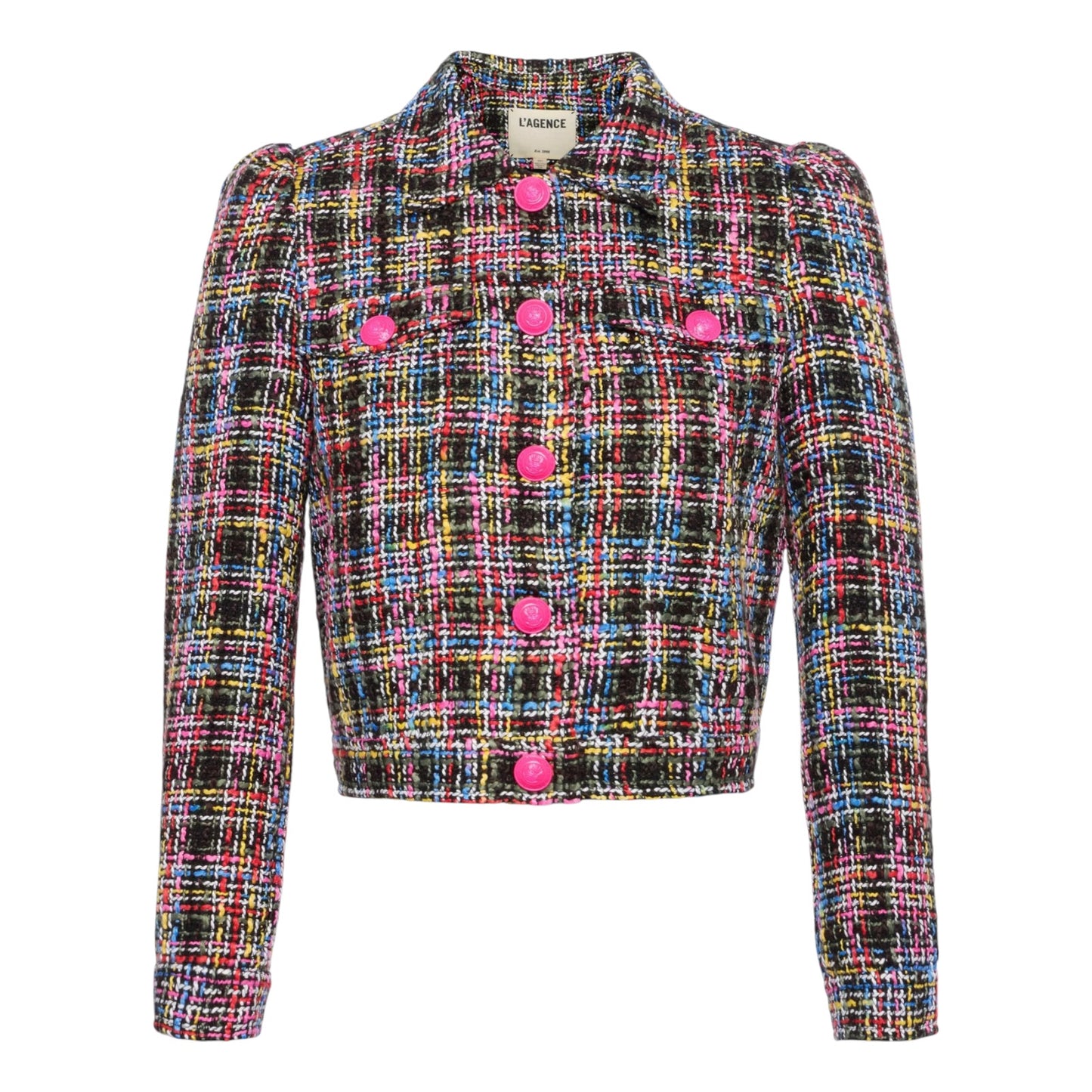 L'AGENCE Kasey Tweed Jacket in Black Multi S