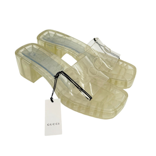 GUCCI Rubber Slide Sandal Transparent 37