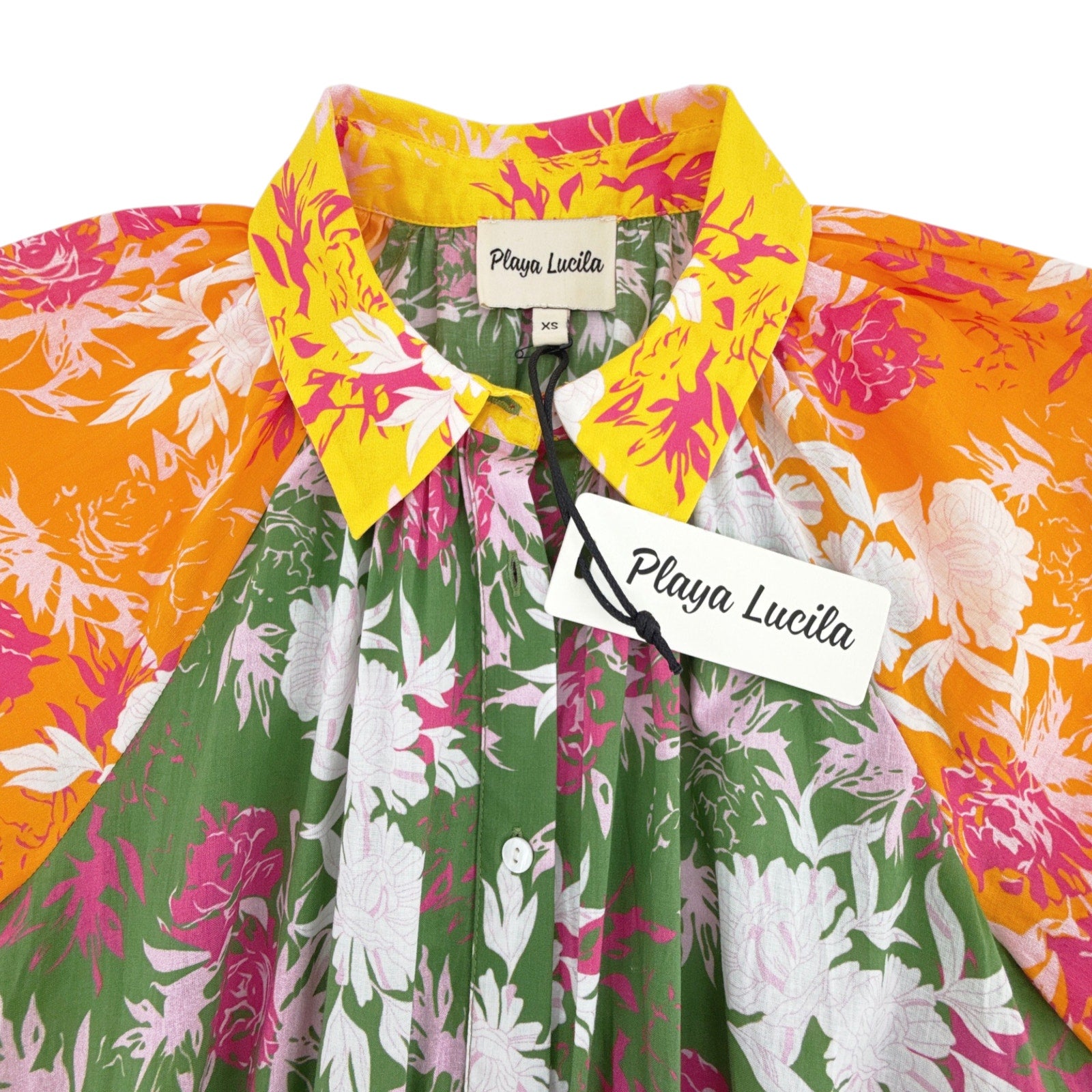 PLAYA LUCILA Prmul 1272 Dress in Orange & Pink Multi XS Playa Lucila