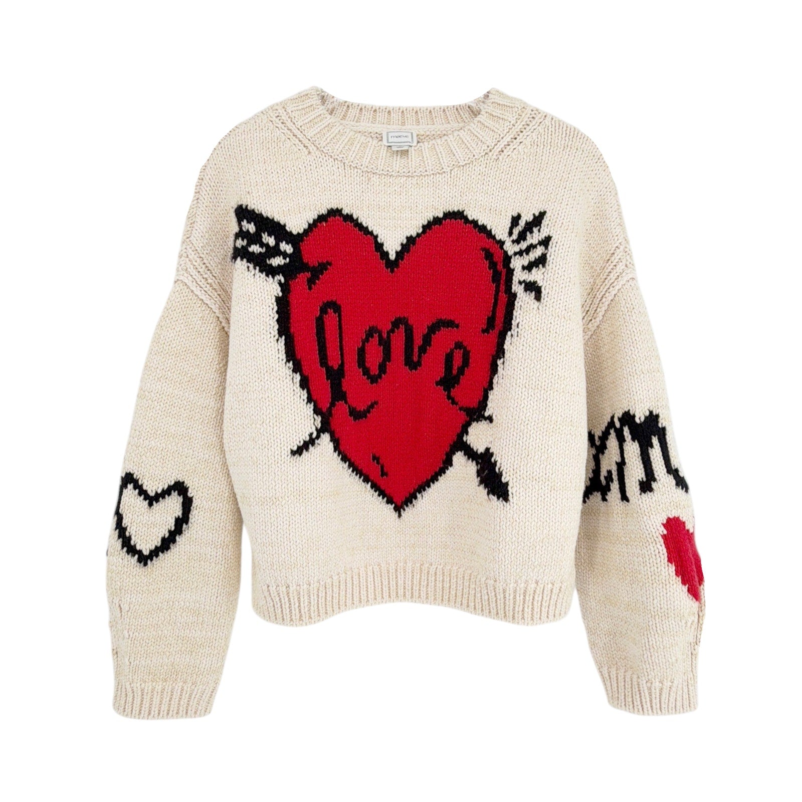 ANTHROPOLOGIE Maeve Lovestruck Long-Sleeve Crew-Neck Sweater XS Anthropologie