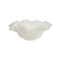 FENTON ART GLASS Vintage Silver Crest Bowl with Ruffle Top - flyKAMP