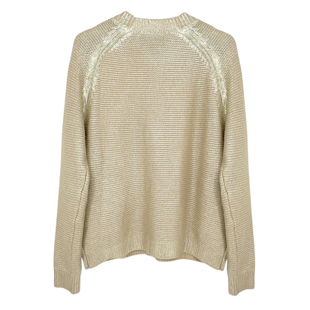 THE GREAT. The Varsity Cardigan Gold Shimmer 1|S - flyKAMP