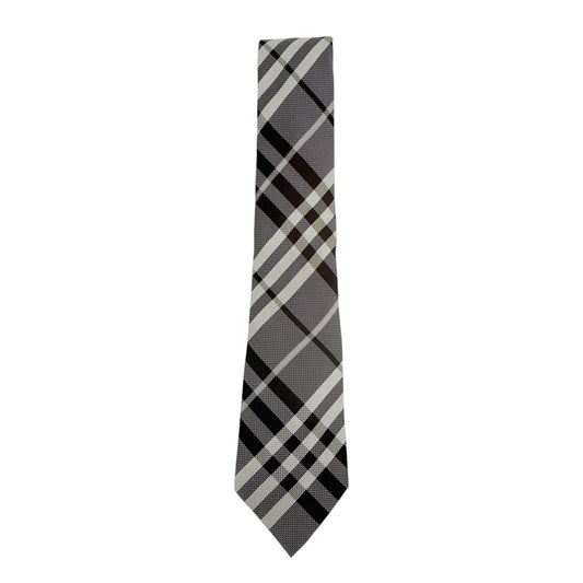 BURBERRY Manston Exploded Check Silk Tie in Charcoal