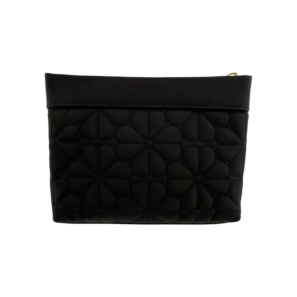 KATE SPADE New York Spade Flower Quilted Cosmetic Pouch in Black - flyKAMP