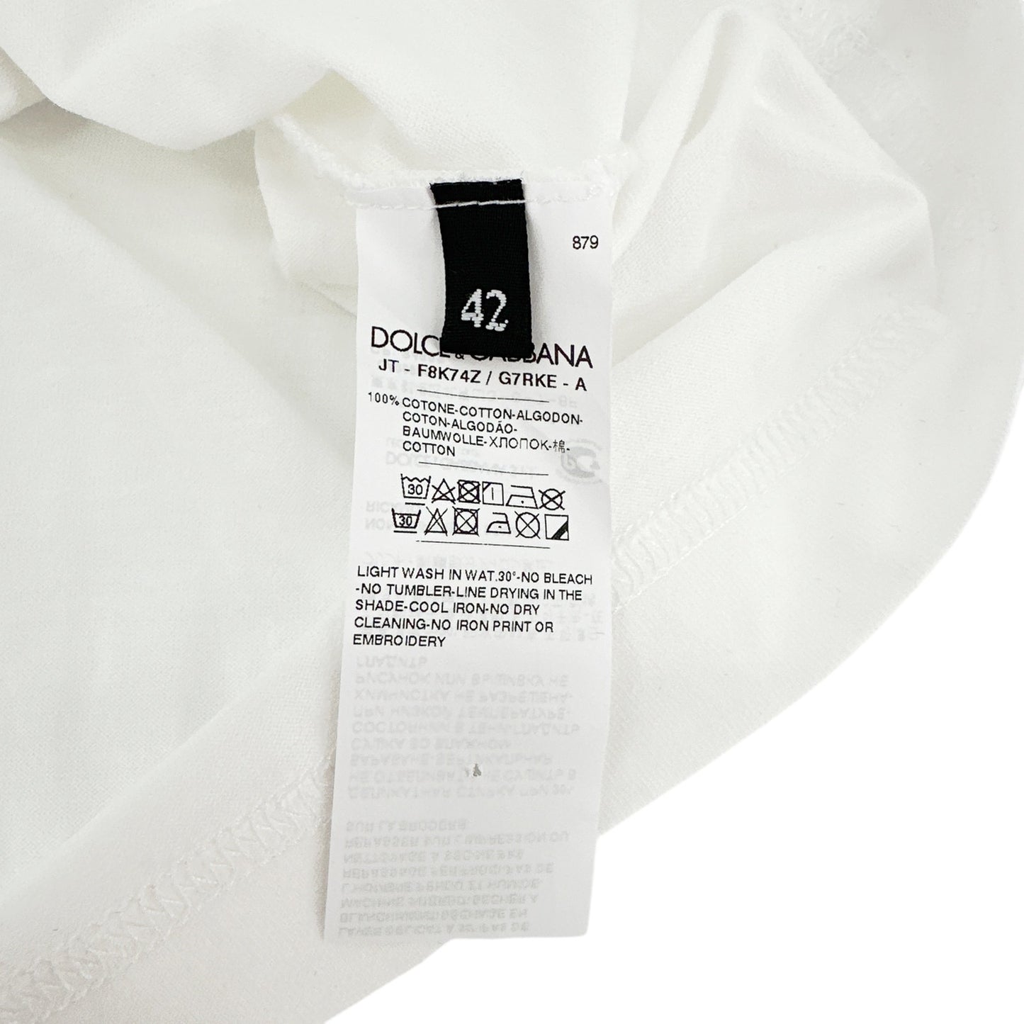 DOLCE & GABBANA White Metallic Heart T-shirt IT42