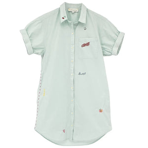 KERRI ROSENTHAL Nina Shirt Dress Happy Everything XS