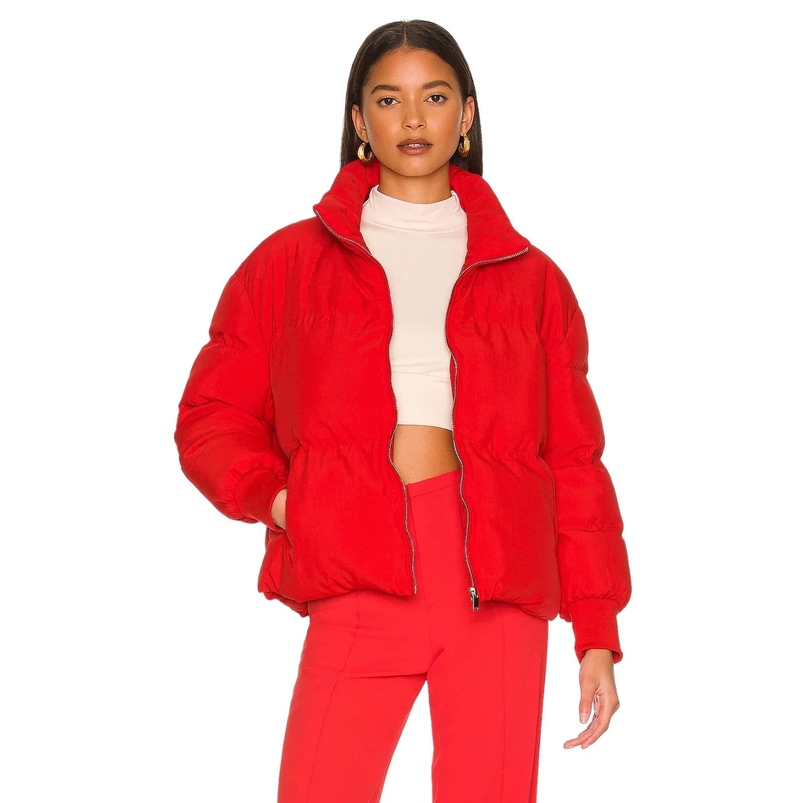 LOVERS+FRIENDS Jillian Puffer Jacket in Red XS - flyKAMP