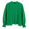 MAJE Ciggy Cotton Eyelet Shirt in Green 3|L - flyKAMP
