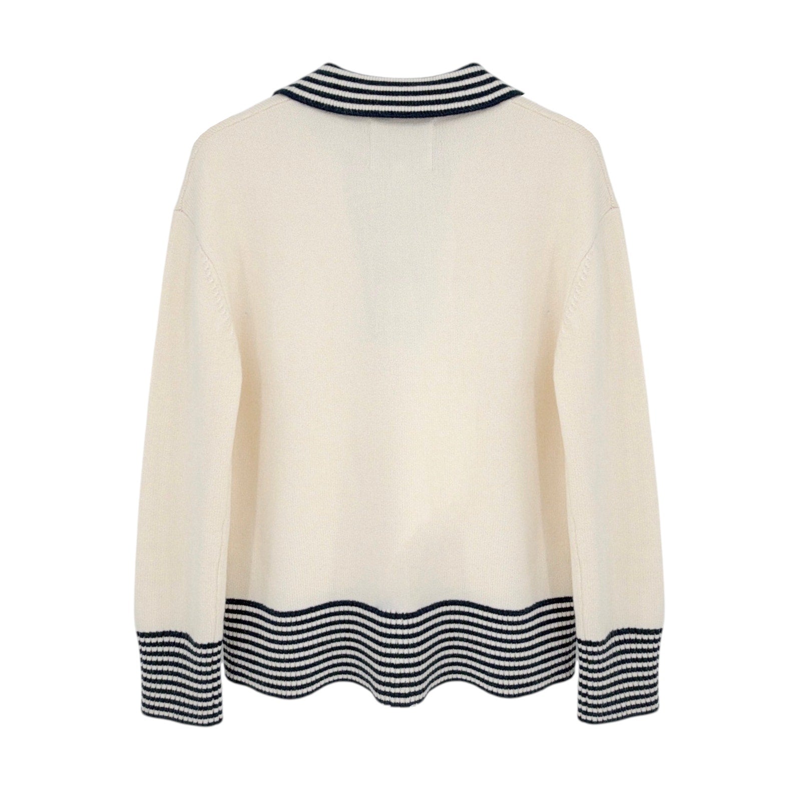 ADDISON BAY Carlyle Rugby Sweater in Cream & Navy XS Addison Bay
