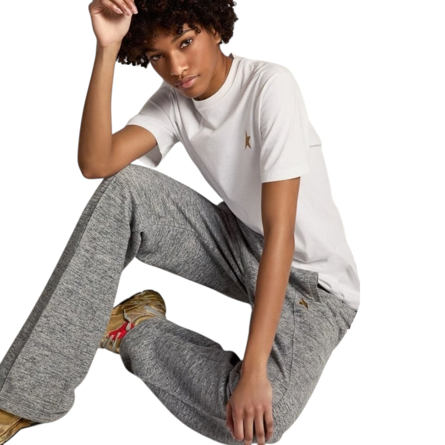 GOLDEN GOOSE Dorotea Star Logo Wide Leg Sweatpants XS