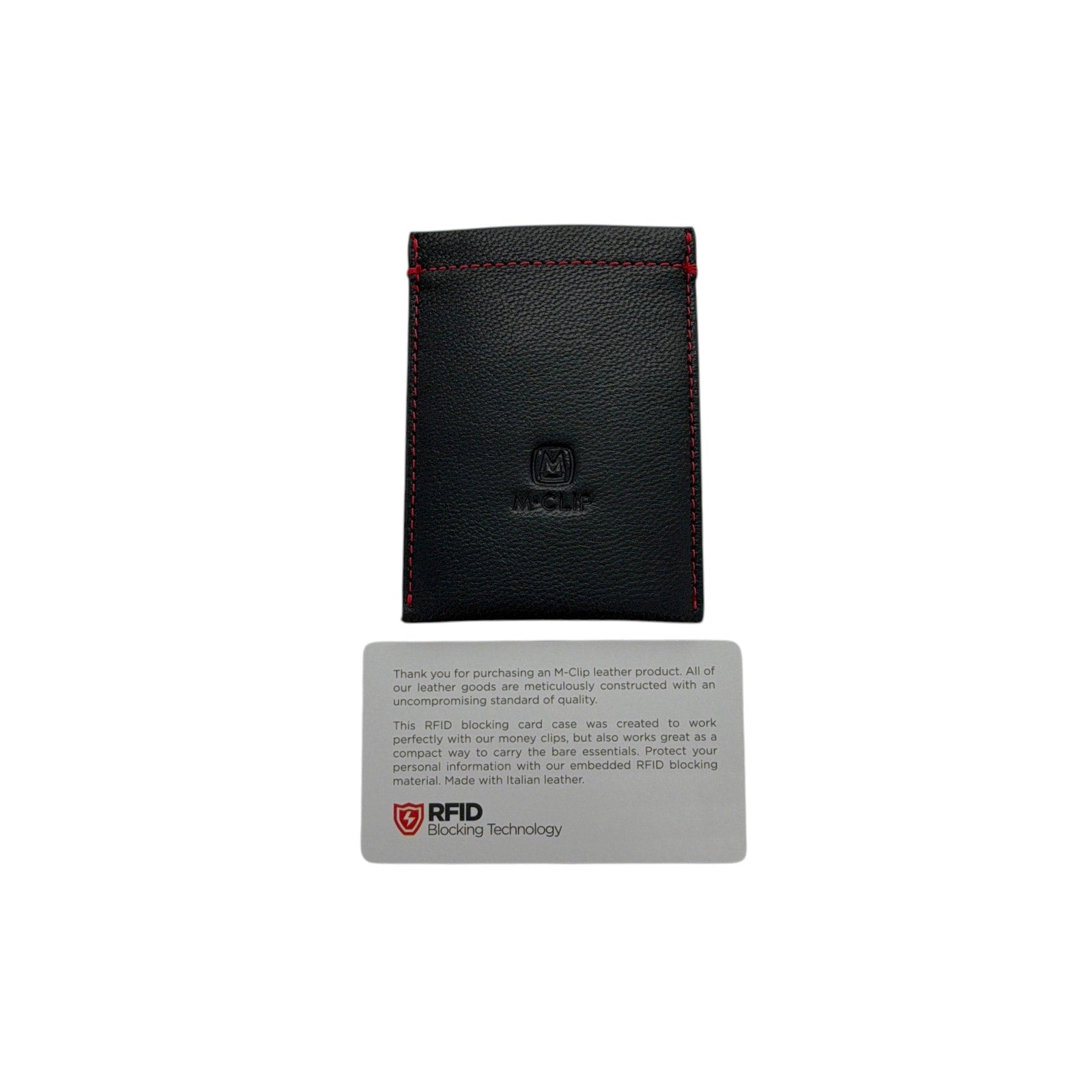 M-CLIP Leather RFID Case Black Vertical in Black M-Clip