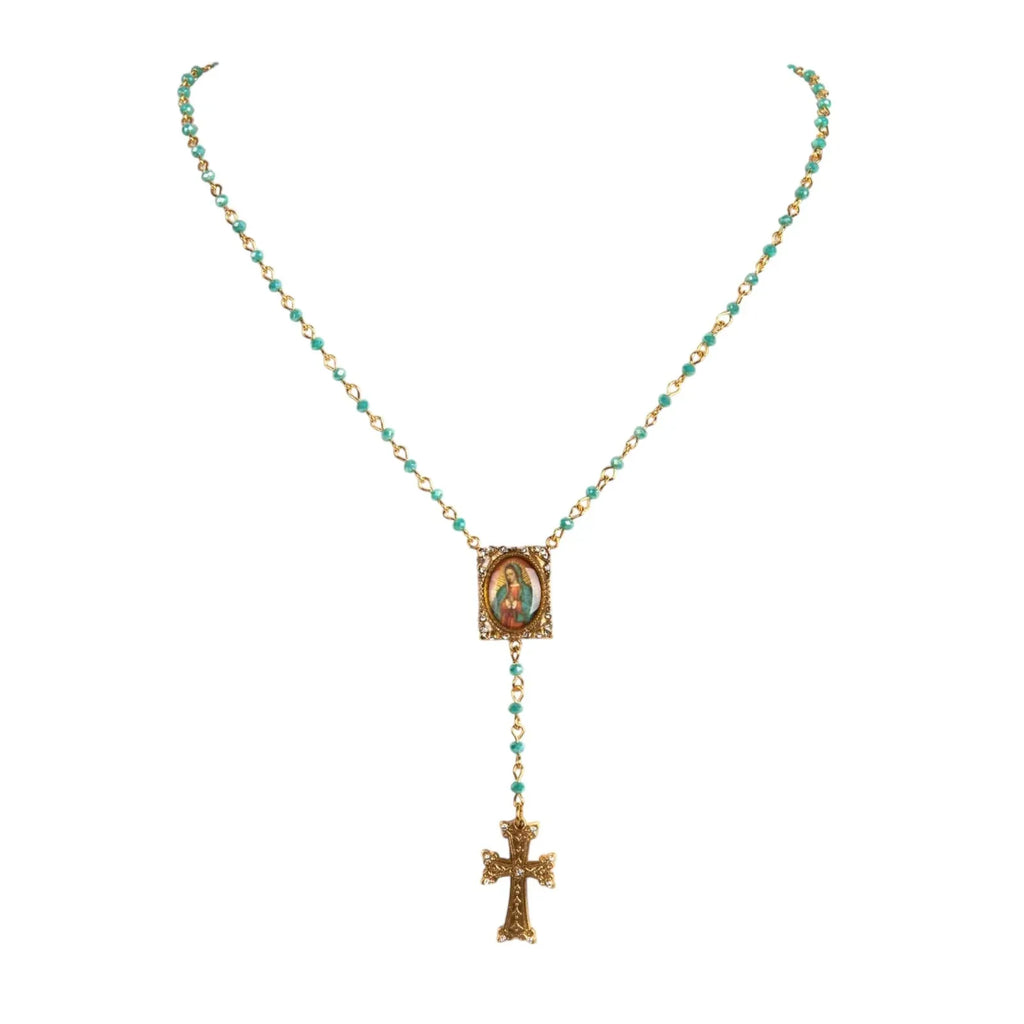 VIRGINS SAINTS & ANGELS VSA Retablo Guadalupe Rosary Necklace - flyKAMP