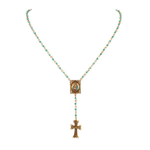 VIRGINS SAINTS & ANGELS VSA Retablo Guadalupe Rosary Necklace