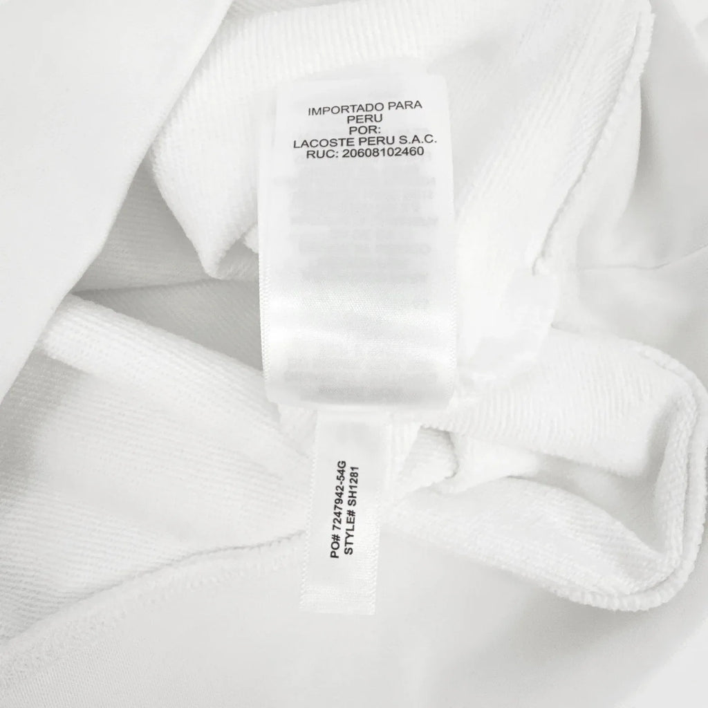 LACOSTE Classic Fit Crewneck Sweatshirt in White S - flyKAMP