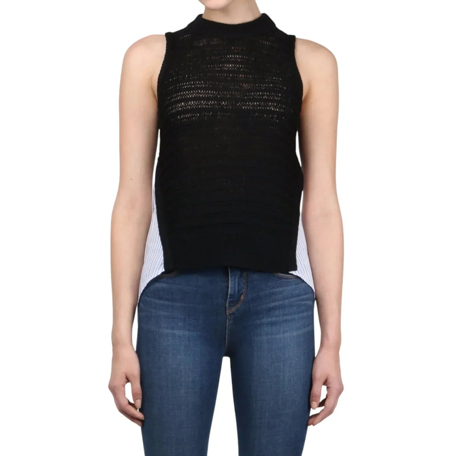 VERONICA BEARD South Beach Sleeveless Sweater in Black S - flyKAMP