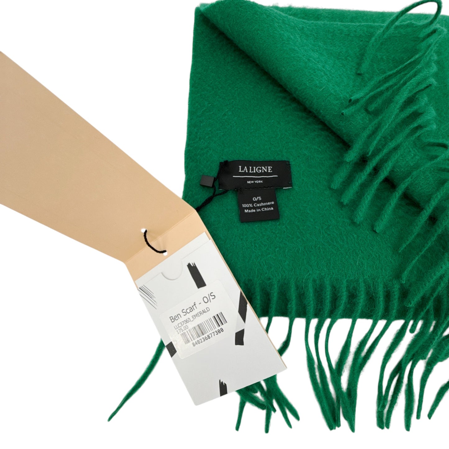 LA LIGNE Ben Cashmere Scarf in Emerald