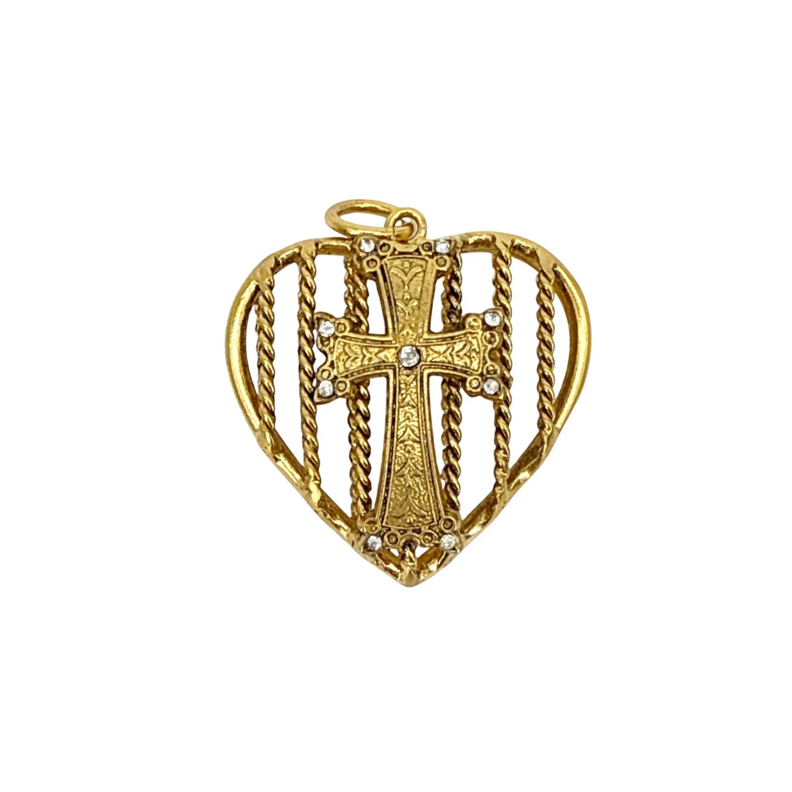 VIRGINS SAINTS & ANGELS VSA Caged Heart Cross Charm - flyKAMP
