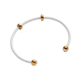 ALEX+ANI Bezel Stone Enamel Cuff in White - flyKAMP