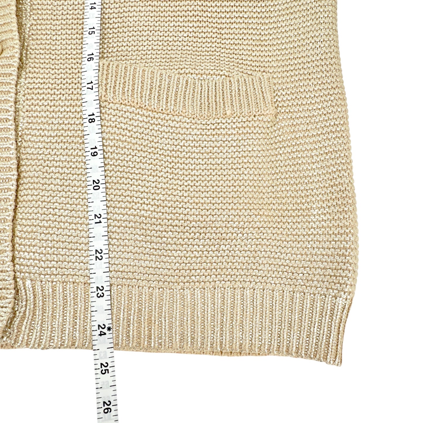 THE GREAT. The Varsity Cardigan Gold Shimmer 1|S