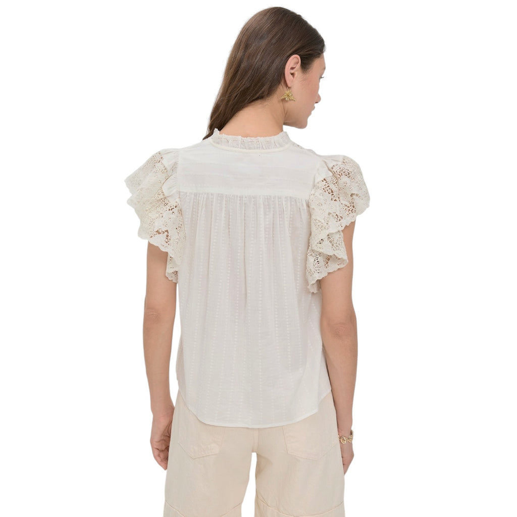 ULLA JOHNSON Jolie Flutter Sleeve Top in Pristine 4|S Ulla Johnson