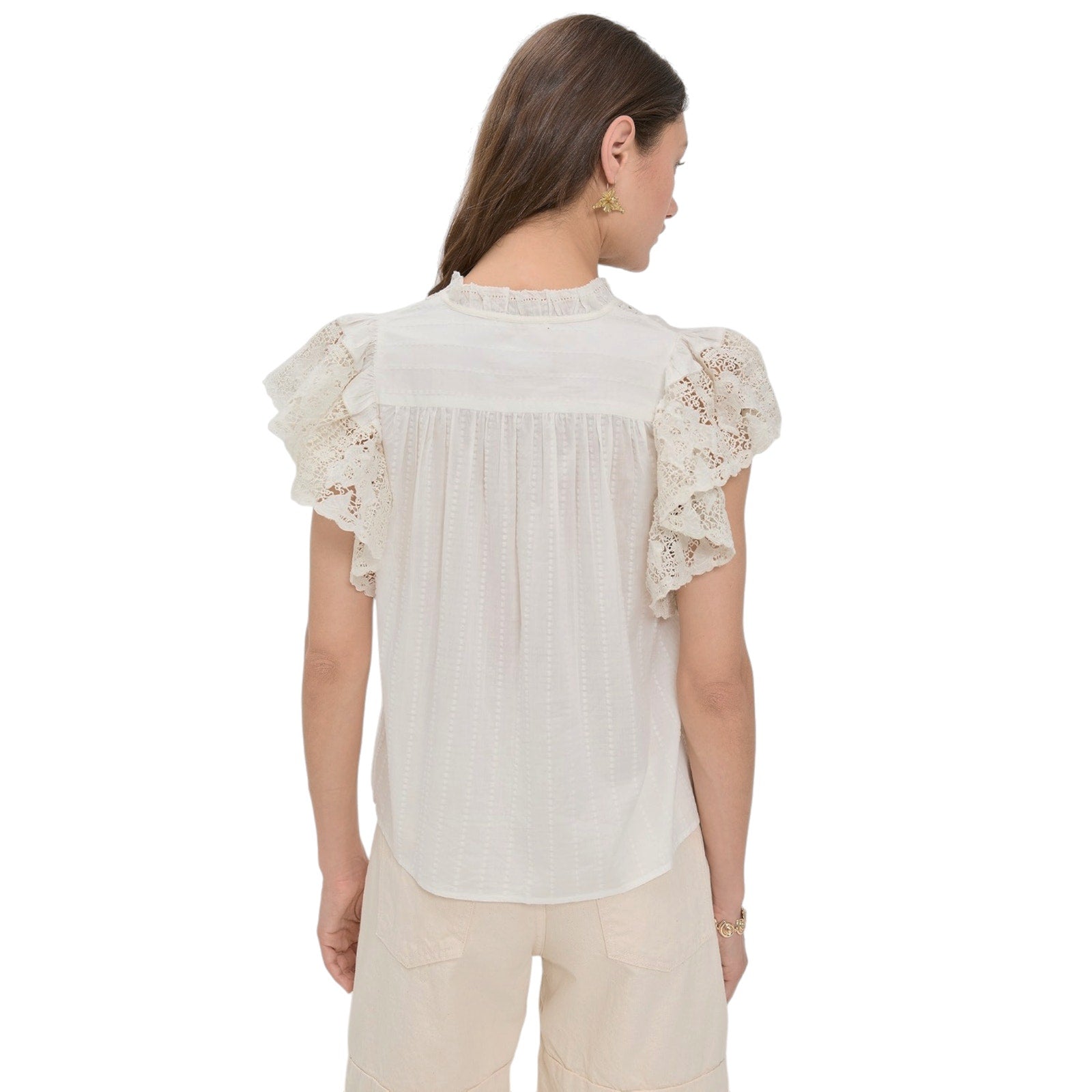 ULLA JOHNSON Jolie Flutter Sleeve Top in Pristine 4|S Ulla Johnson