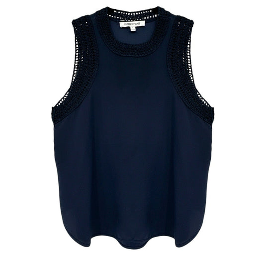 ELIZABETH and JAMES Vivi Crochet Trim Silk Top S