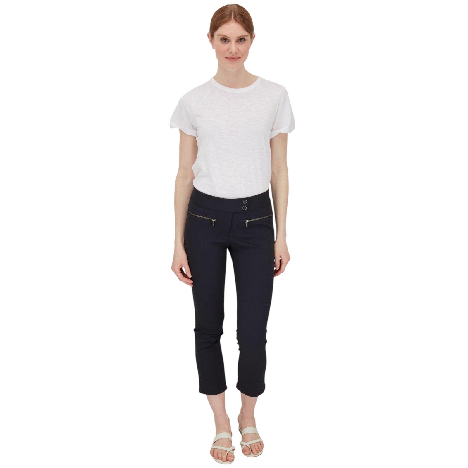 VERONICA BEARD Metro Cropped Kick Flare Pant in Dark Navy 0 Veronica Beard