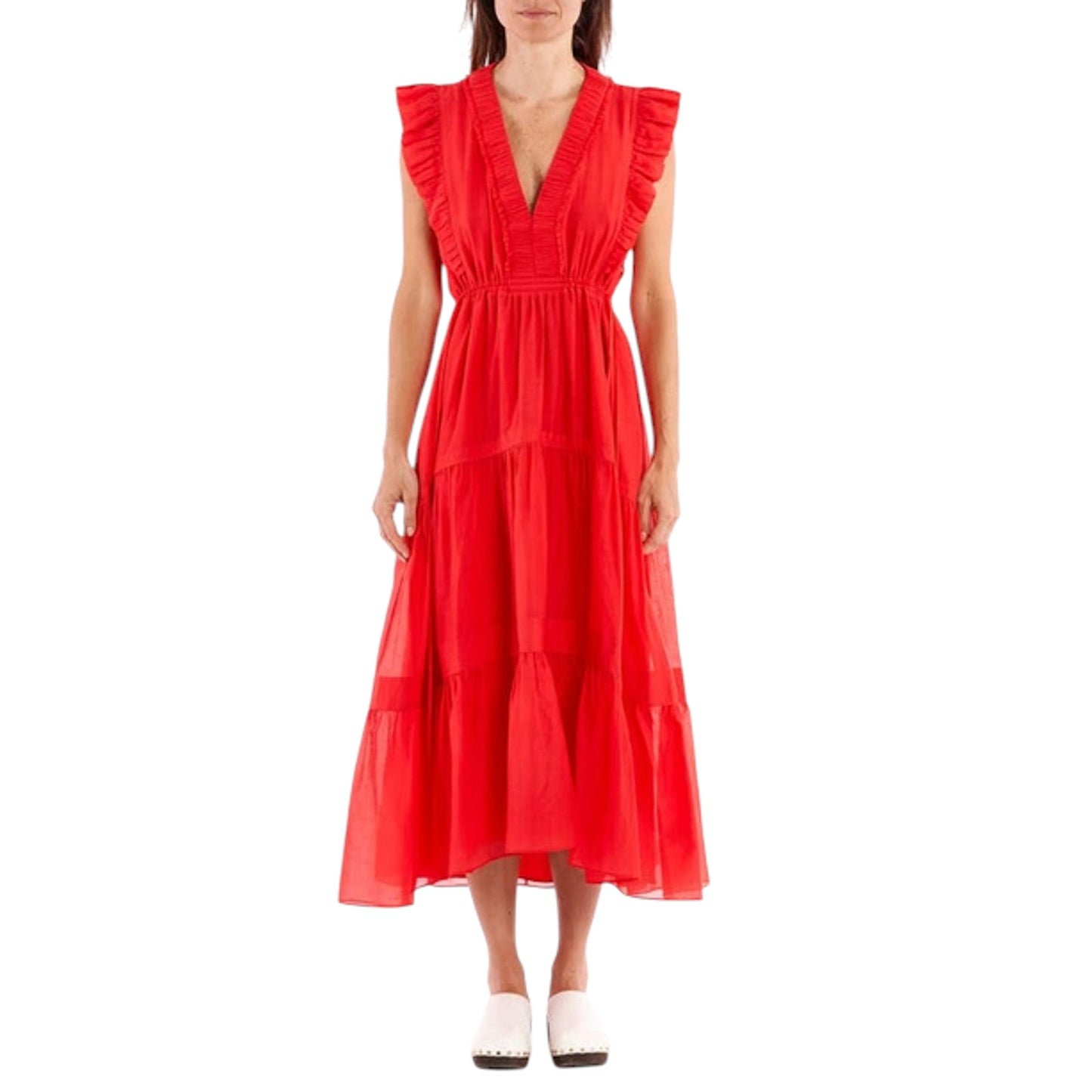 LA LIGNE Marta Dress in Deep Coral S