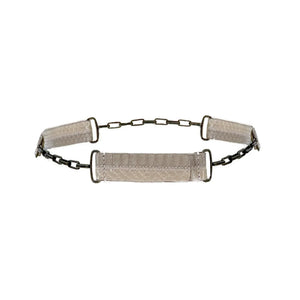 CAROLINA HERRERA Snakeskin & Leather Chain Belt In Latte S