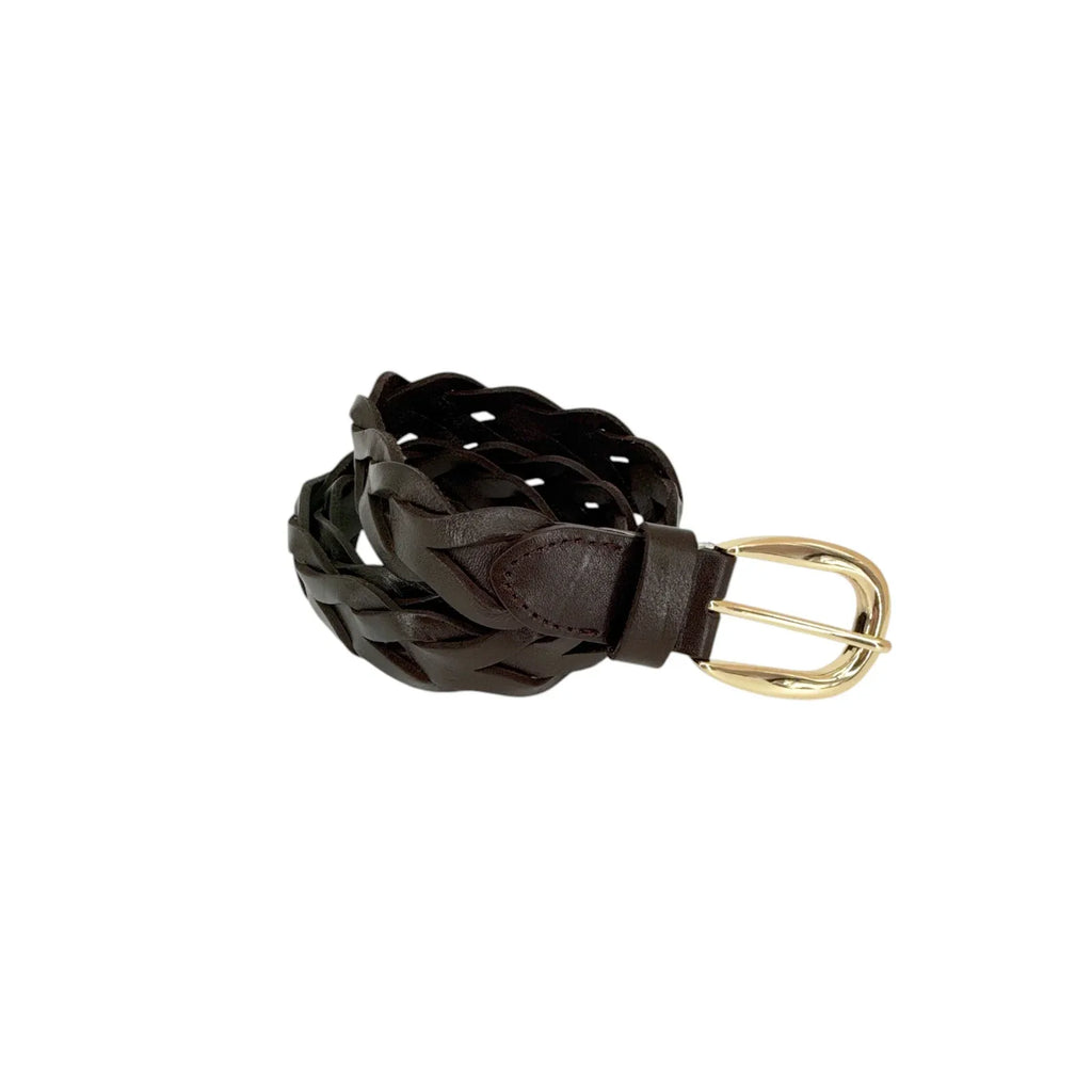 MADEWELL Braided Belt in Dark Carob M-L - flyKAMP