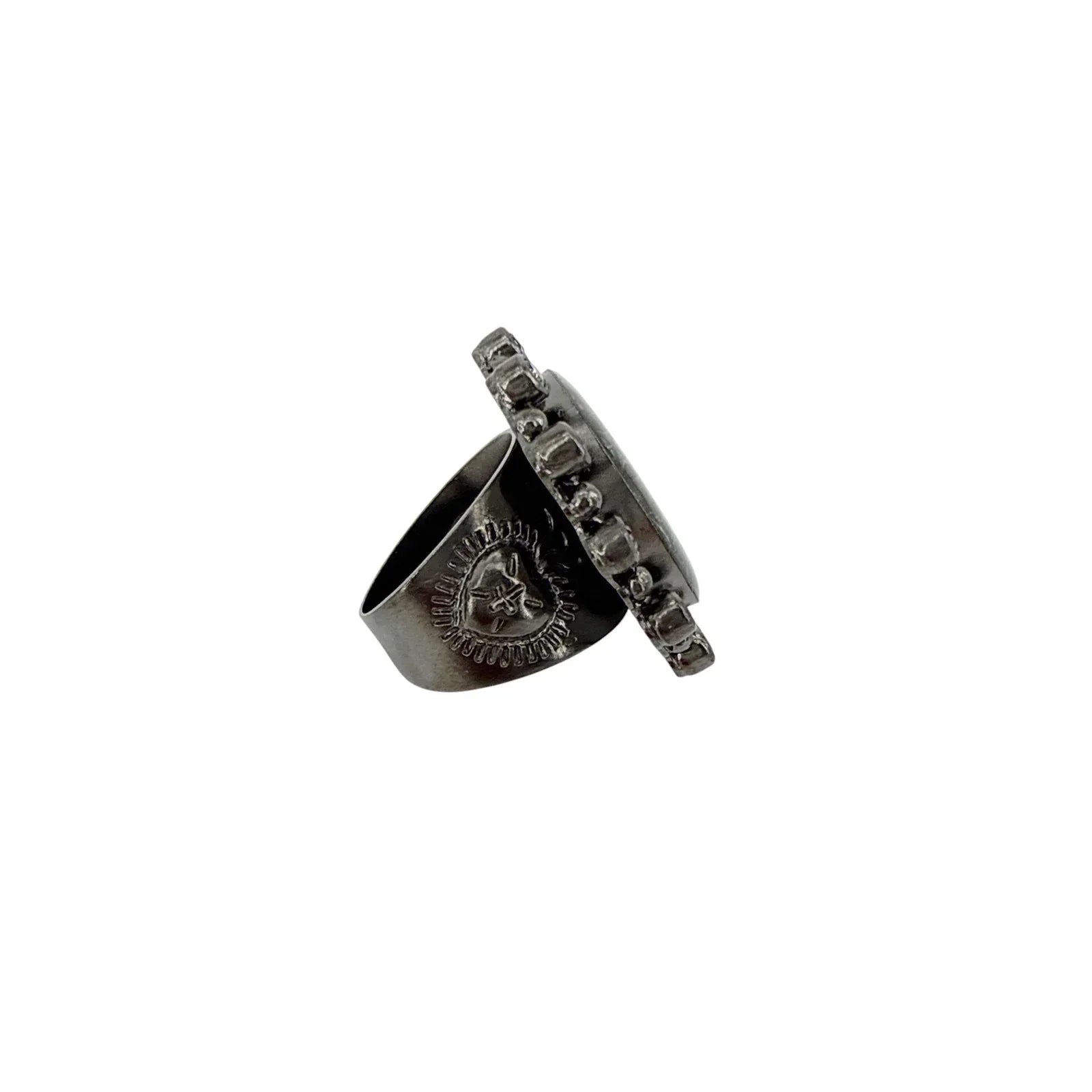 VIRGINS SAINTS & ANGELS VSA Vintage San Benito Ring Sterling Silver Gunmetal 6 - flyKAMP