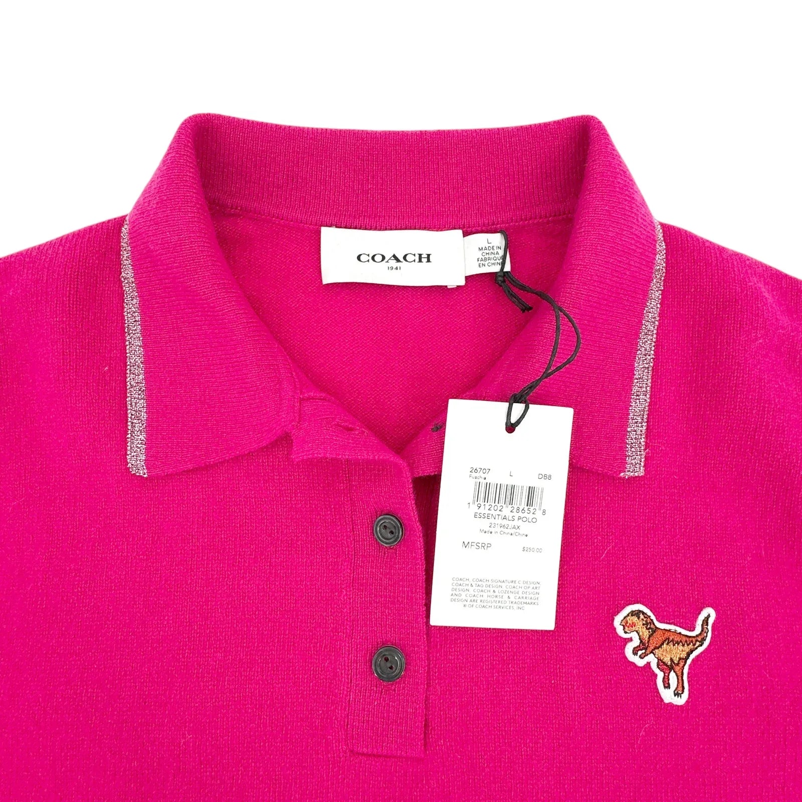 COACH 1941 Rexy Essential Polo Cashmere Sweater L - flyKAMP