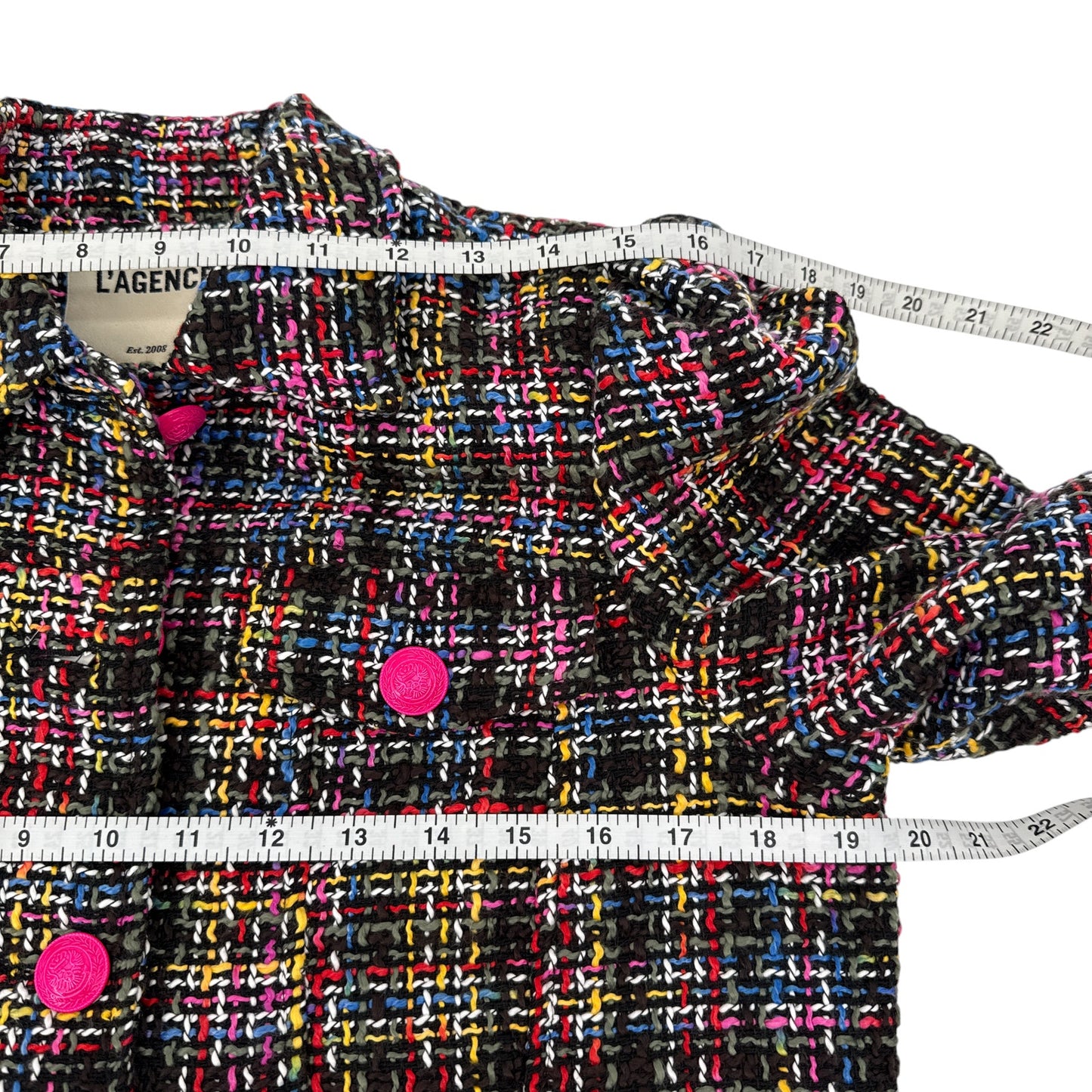 L'AGENCE Kasey Tweed Jacket in Black Multi S