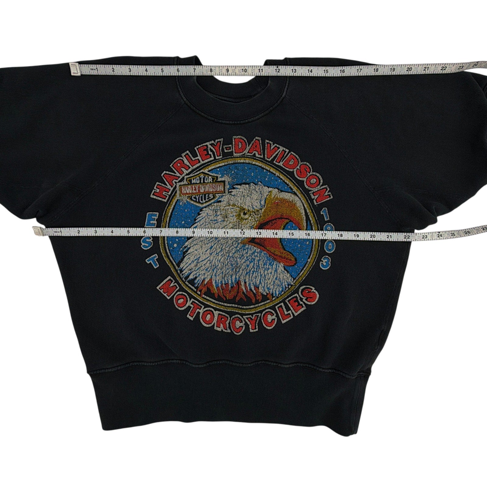MADEWORN Harley Davidson 1903 Short Sleeve Sweatshirt S Madeworn