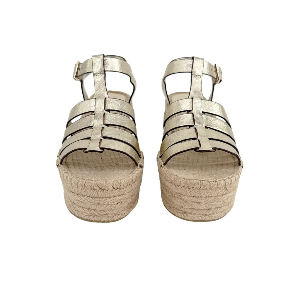 TORY BURCH Fisherman Espadrille Wedge in Spark Gold 6.5 - flyKAMP