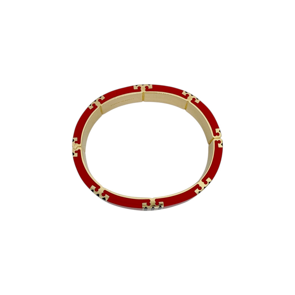 TORY BURCH Icon Enamel Bracelet in Tory Gold / Red / Navy Tory Burch