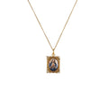 VIRGINS SAINTS & ANGELS VSA Retablo Square Frame Charm Necklace in Gold - flyKAMP