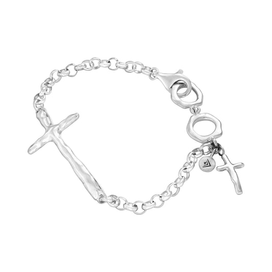 SILPADA 'In Good Faith' Cross Bracelet in Sterling Silver