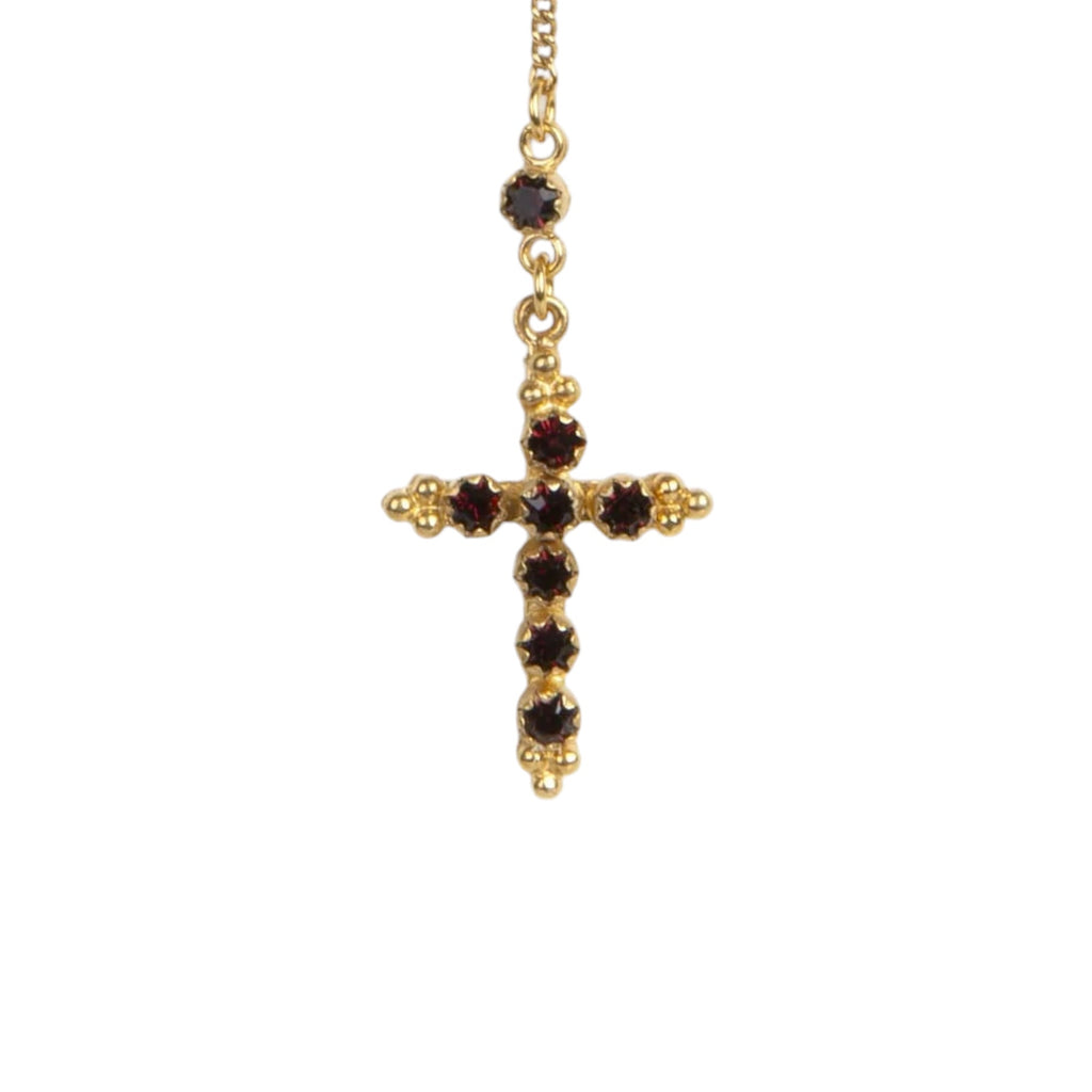 VIRGINS SAINTS & ANGELS VSA Maddie Rosary Necklace in Gold & Burgundy Virgins Saints & Angels