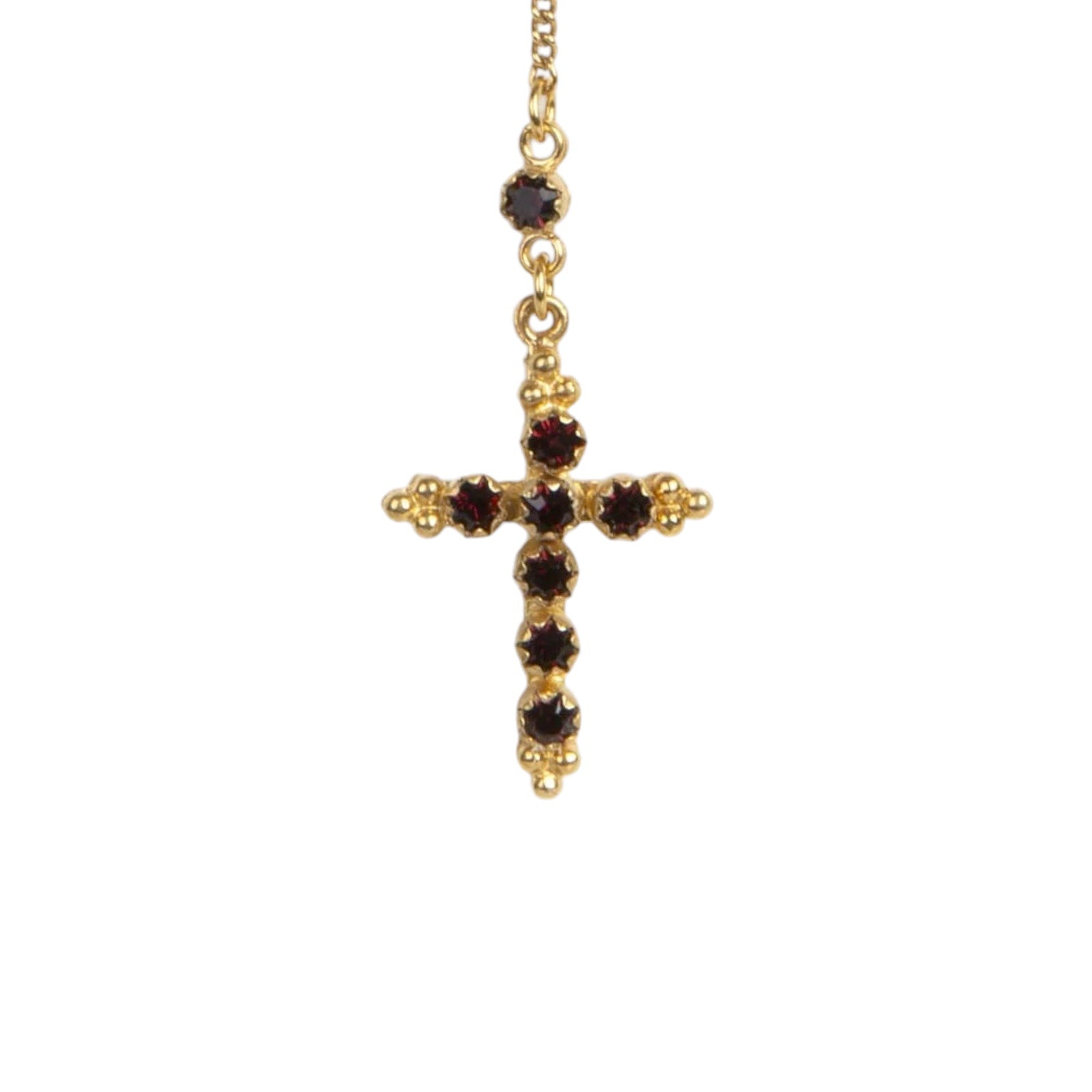 VIRGINS SAINTS & ANGELS VSA Maddie Rosary Necklace in Gold & Burgundy Virgins Saints & Angels