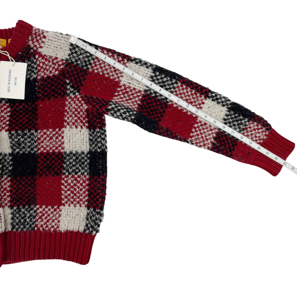 GUEST in RESIDENCE Buffalo Plaid Cardigan in Ruby Combo S Guest in Residence