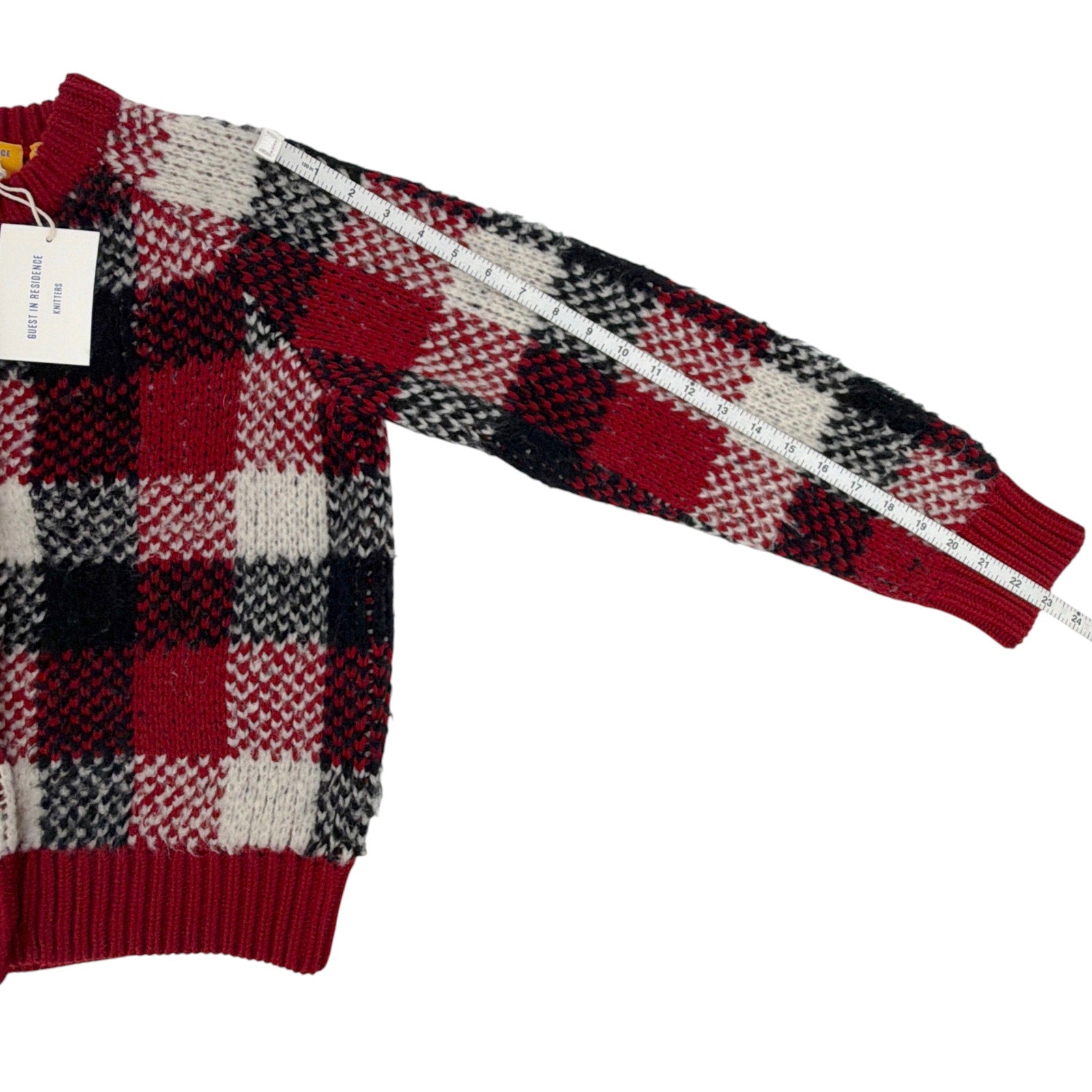 GUEST in RESIDENCE Buffalo Plaid Cardigan in Ruby Combo S Guest in Residence