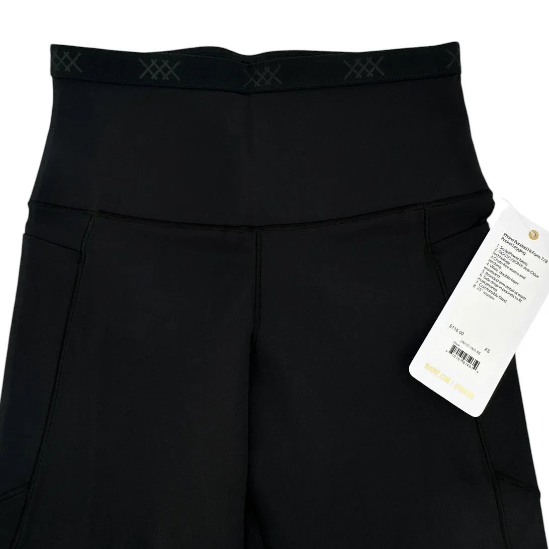 RHONE Banded Hi-Form 7/8 Pocket Legging in Black XS - flyKAMP