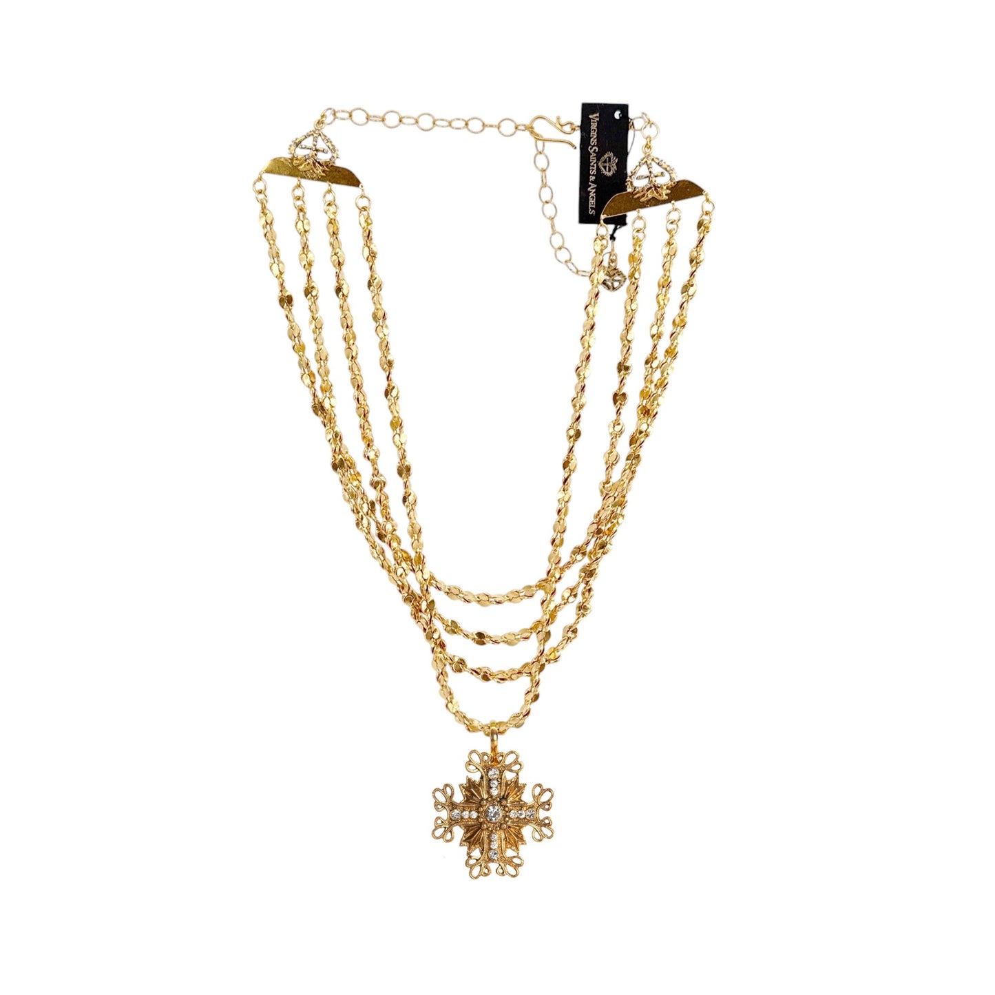 VIRGINS SAINTS & ANGELS VSA Love Chain Necklace with Electra Medallion Gold