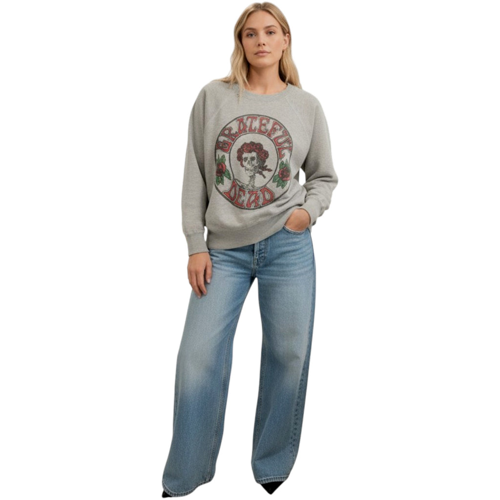 MADEWORN Grateful Dead Sugar Magnolia Shrunken Sweatshirt in Heather M Madeworn