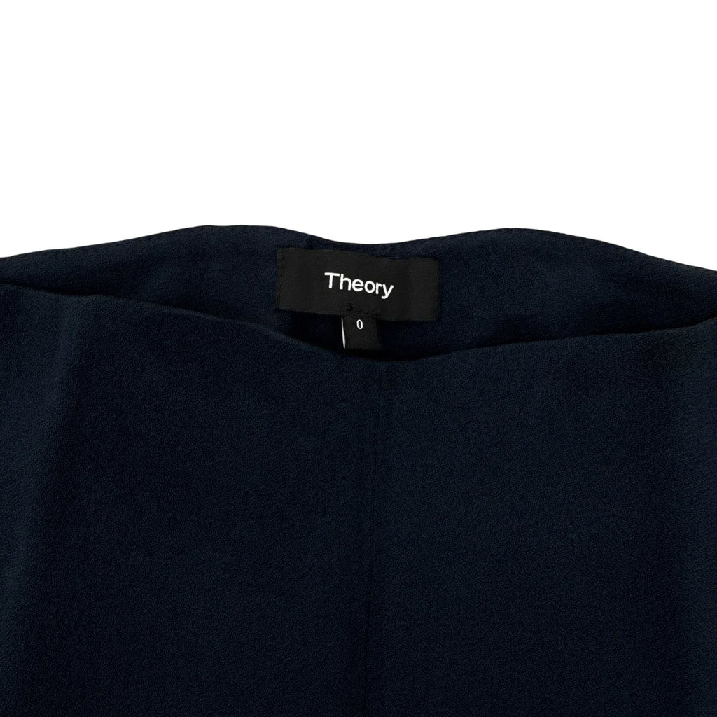 THEORY Terena B Rosina Crepe Cropped Wide Leg Pants in Navy 0 - flyKAMP
