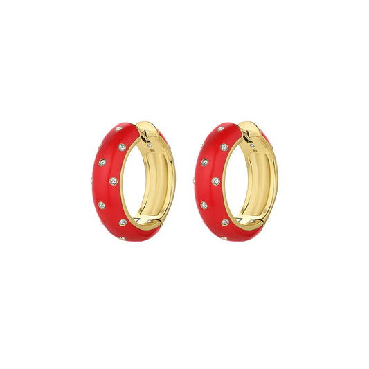 GORJANA Noel Shimmer Hoops in Gold & Red