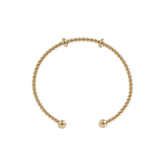 ALEX+ANI French Rope Charm Bracelet Cuff in Gold